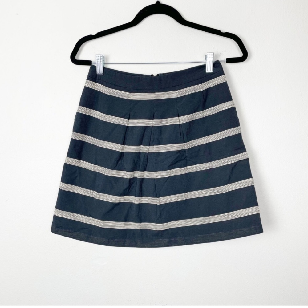 LOFT Navy Blue/White Striped Skirt